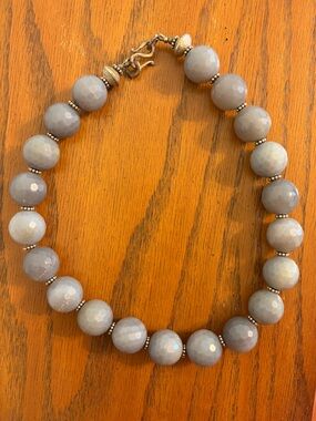 Gray Faceted Bead Necklace - Designer-like